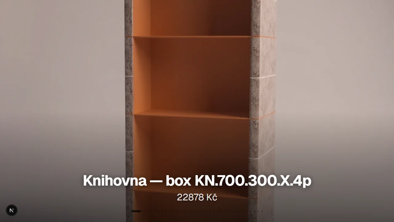 Obrazovka v prodejně s produktem, názvem a cenou